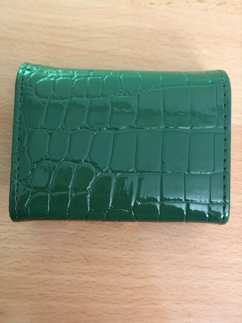 H Constance wallet embossed crocodile Togo GHW PHW vert rose orange accordion - Picture 6 of 12